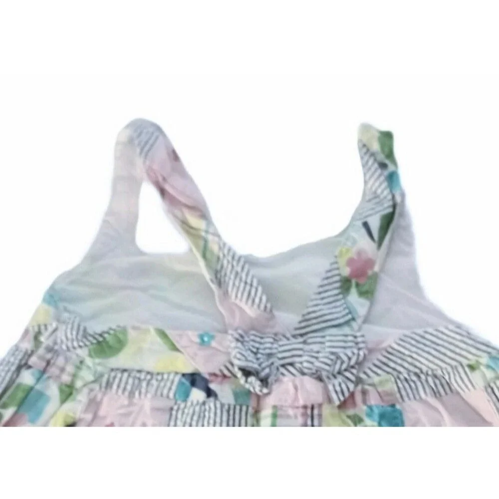 Gymboree Pink Patchwork Layered Tank Top Sz 6 Girls